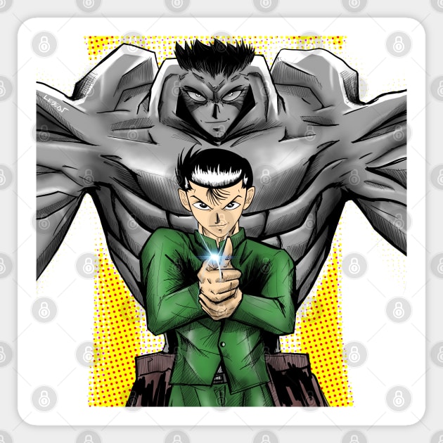 yusuke urameshi in reigun art tournament Sticker by jorge_lebeau